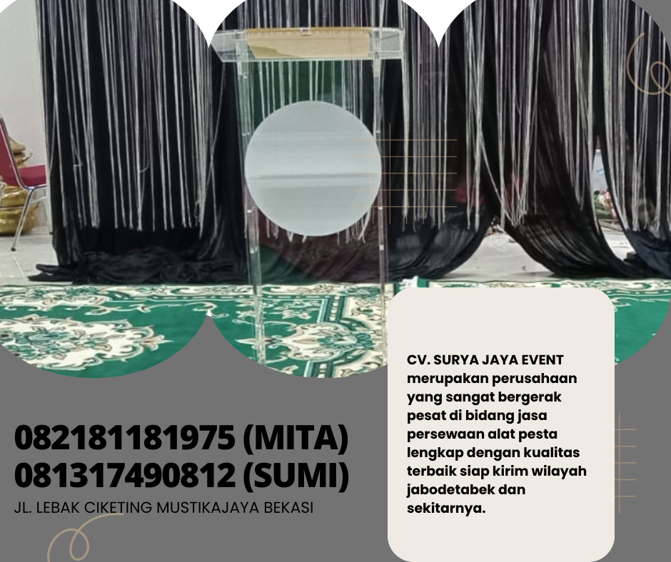 Sewa Podium VIP Acrylic kaki Stainless Jakarta