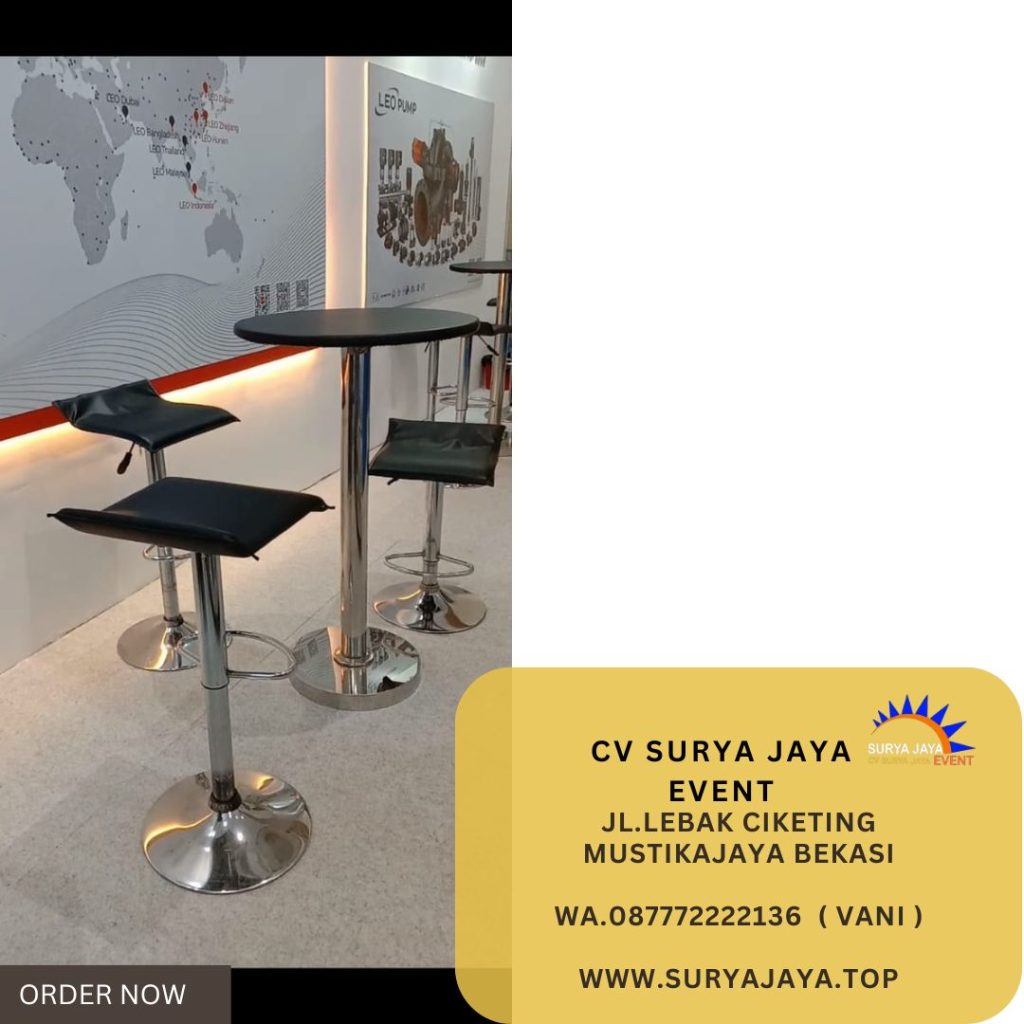 Sewa Barstool Hitam Type Kursi Kotak Ice BSD tangerang