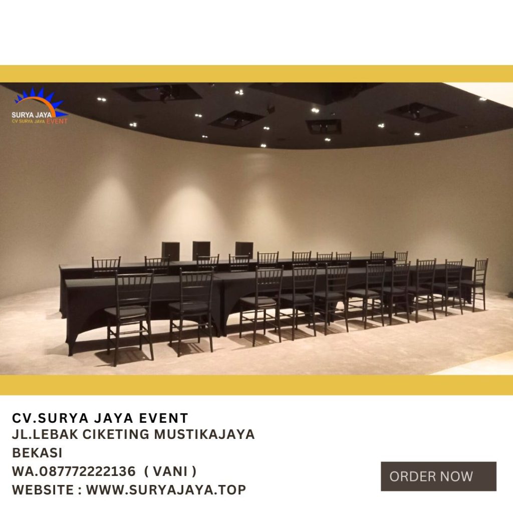 Rental Kursi Tiffany Hitam Dan Meja Ibm 180x45 Cm Jakarta