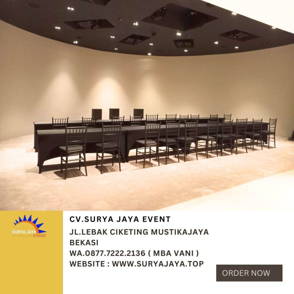 Rental Kursi Tiffany Hitam Dan Meja Ibm 180x45 Cm Jakarta