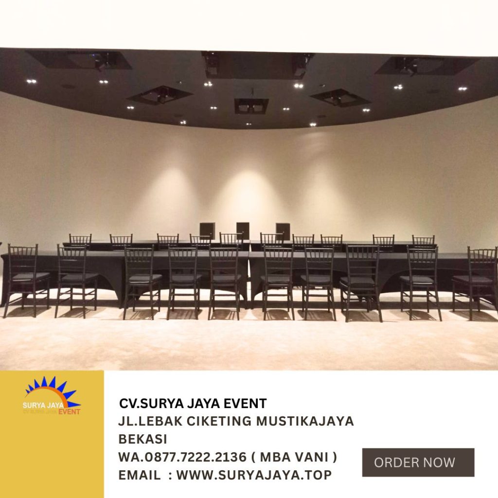 Rental Kursi Tiffany Hitam Dan Meja Ibm 180x45 Cm Jakarta