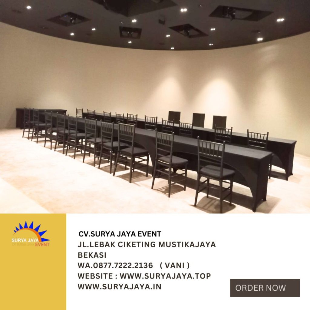 Rental Kursi Tiffany Hitam Dan Meja Ibm 180x45 Cm Jakarta