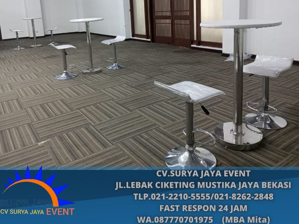 Jasa Sewa Barstool Putih Kursi Kotak Area Bogor