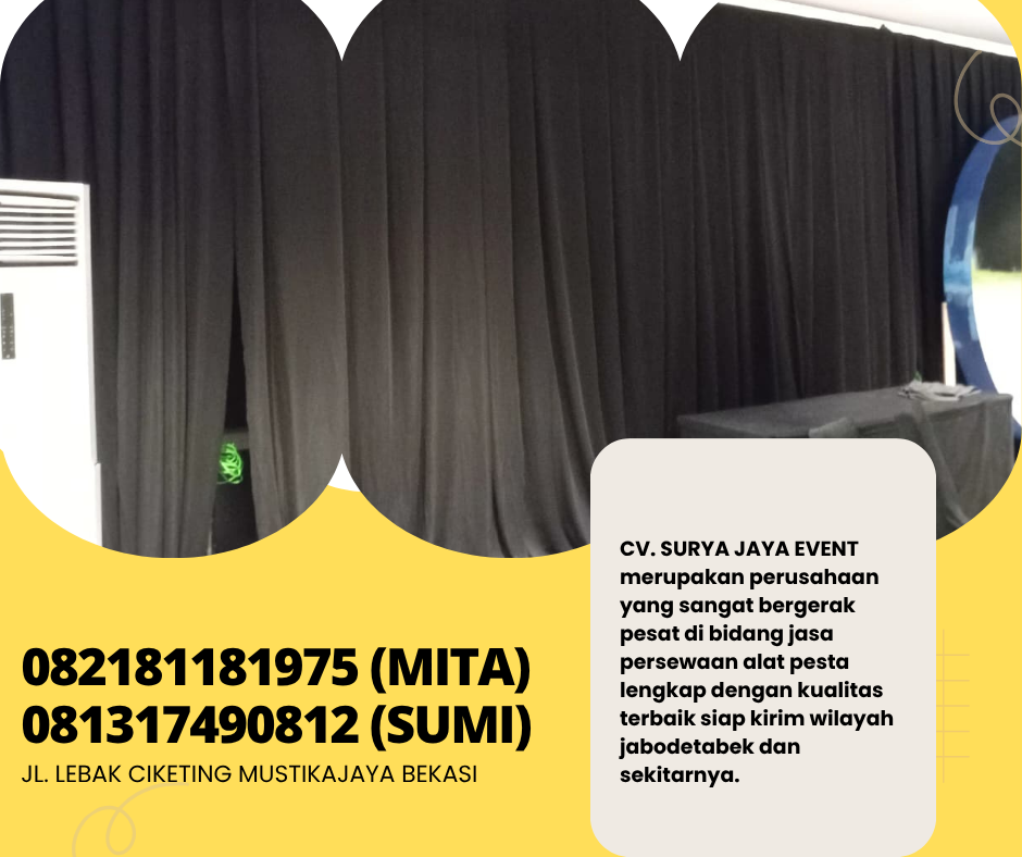 Rental Black Curtain Mewah Di Jabodetabek