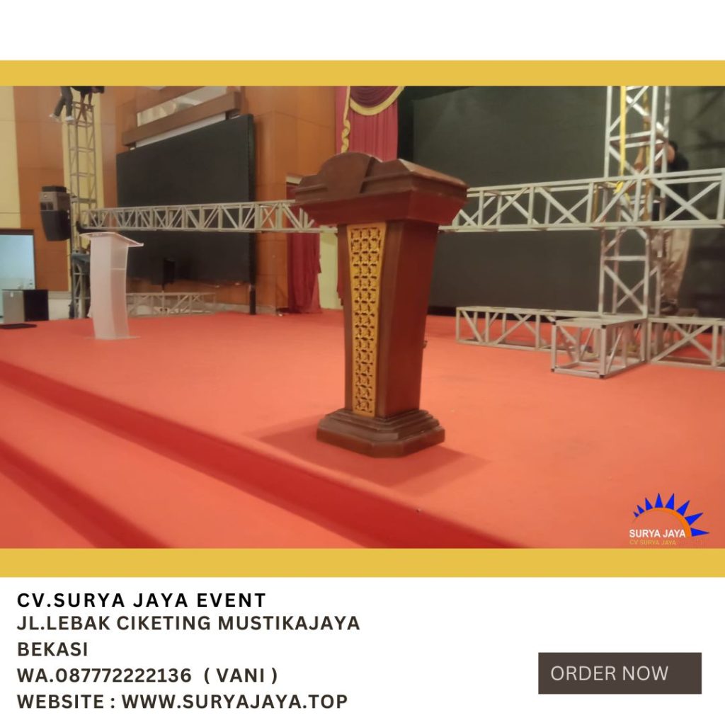 Rental Podium Type VIP Kayu Jati Ukir Jakarta