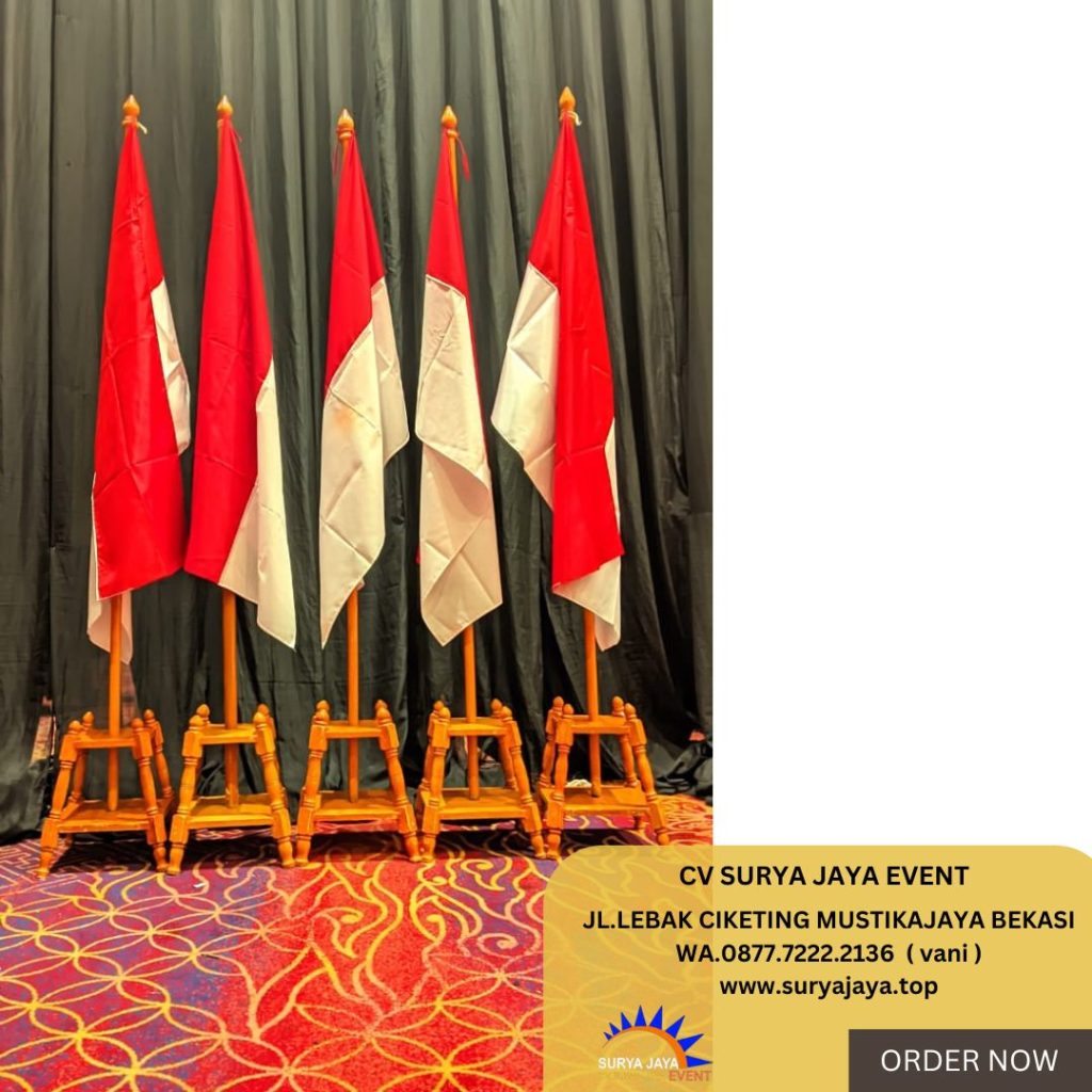 Rental Tiang Bendera Pataka VIP Kayu Jati Area Purwakarta