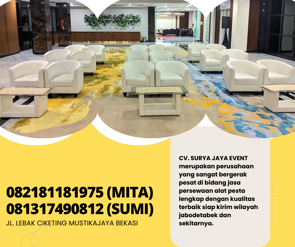 Rental Sofa Oval Warna Putih Area Terdekat Bekasi
