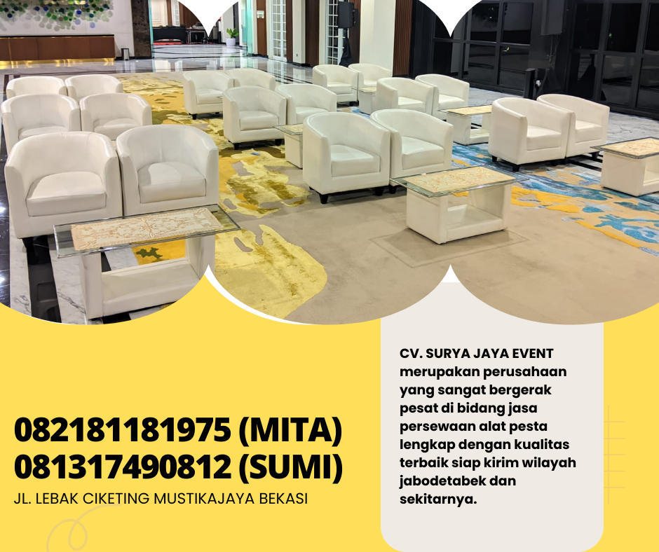 Rental Sofa Oval Warna Putih Area Terdekat Bekasi