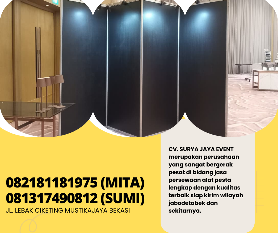 Rental Partisi Putih Dan Hitam Sekat Ruang Area BSD