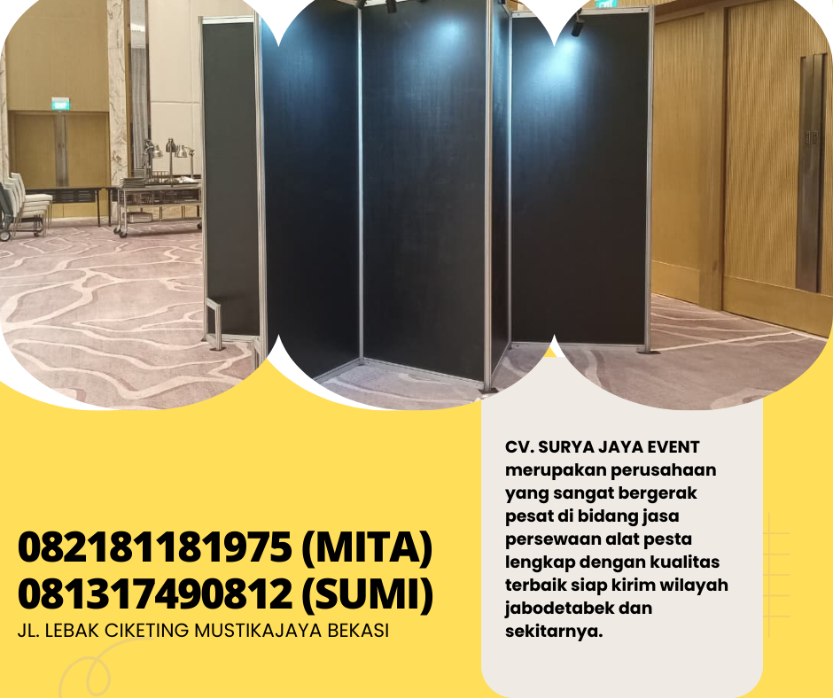 Rental Partisi Putih Dan Hitam Sekat Ruang Area BSD