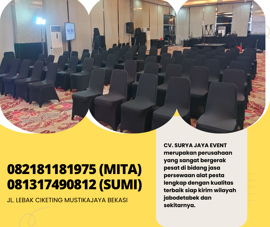 GUDANG SEWA KURSI FUTURA COVER HITAM KETAT DI JAKARTA