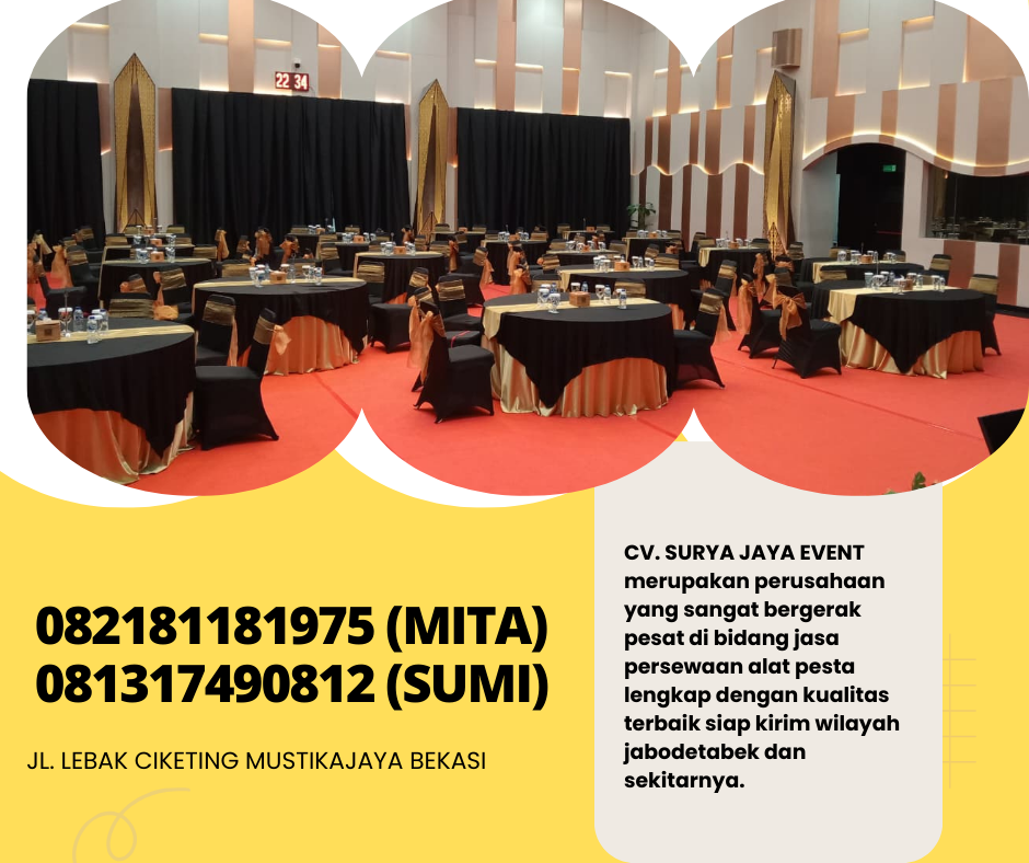 Rental Meja Bulat Cover Mewah Wilayah Jakarta
