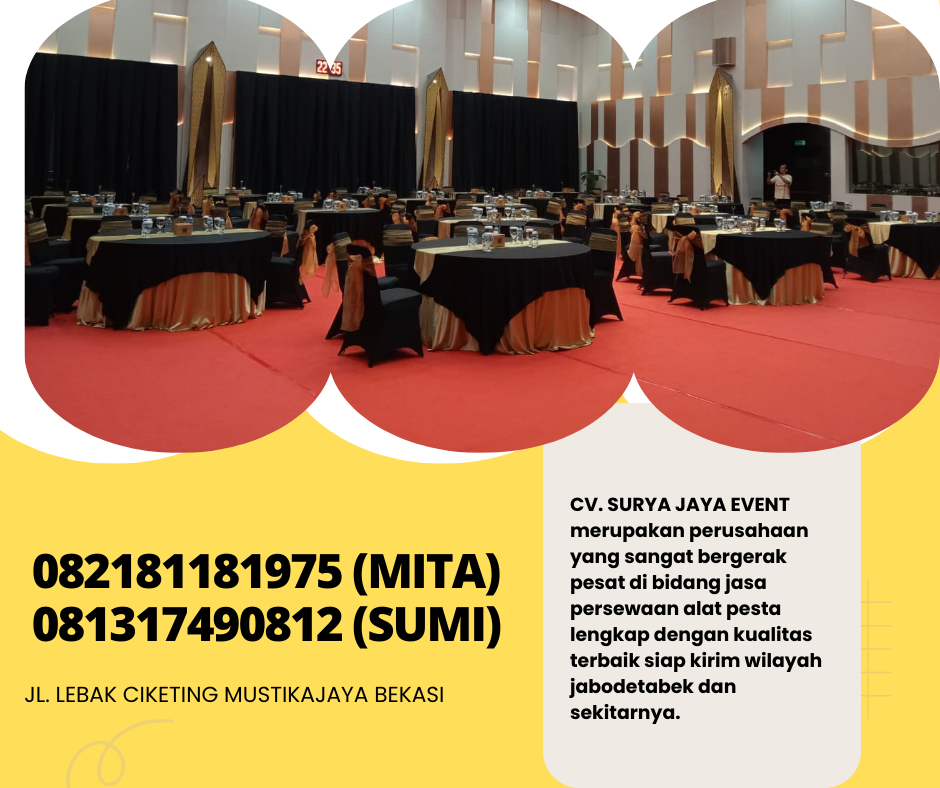 Rental Meja Bulat Cover Mewah Wilayah Jakarta