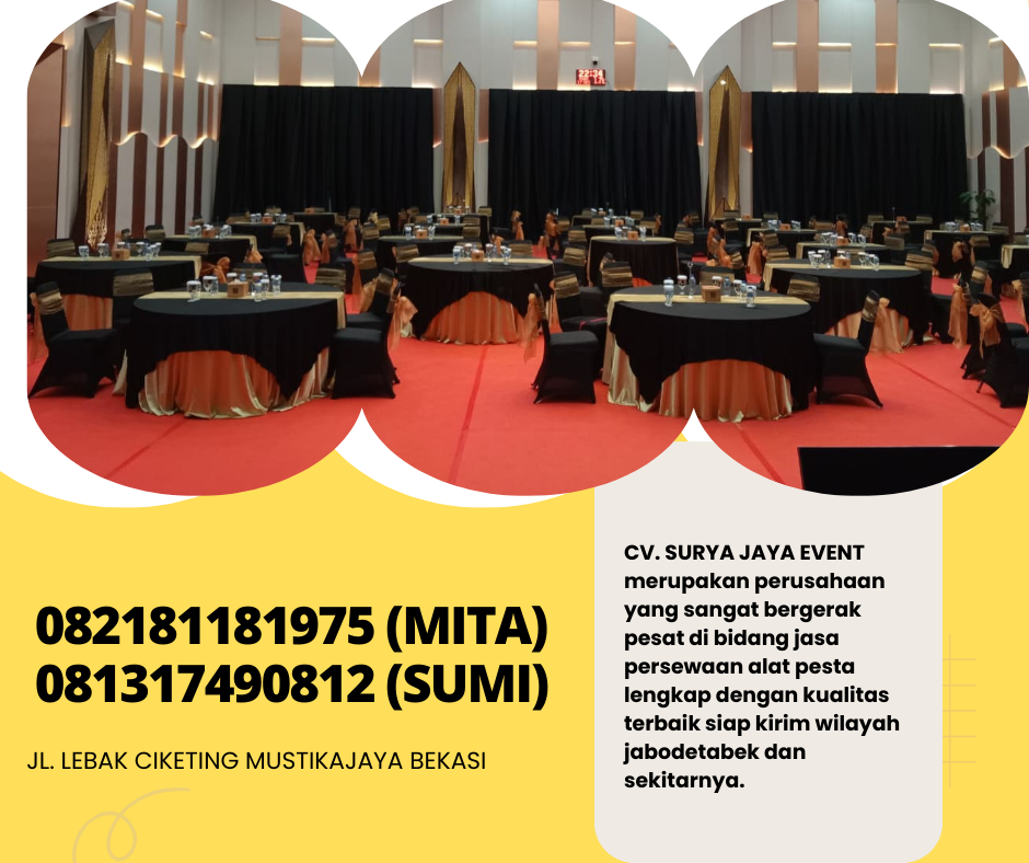 Rental Meja Bulat Cover Mewah Wilayah Jakarta