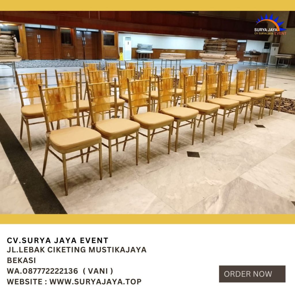 Rental Kursi Olivia Dan Tiffany Kayu Warna Gold Area Simpruk