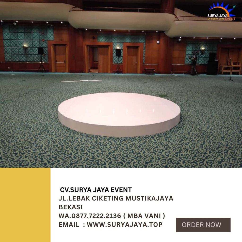 Sewa Stage Bundar Melaminto Putih Area Jakarta