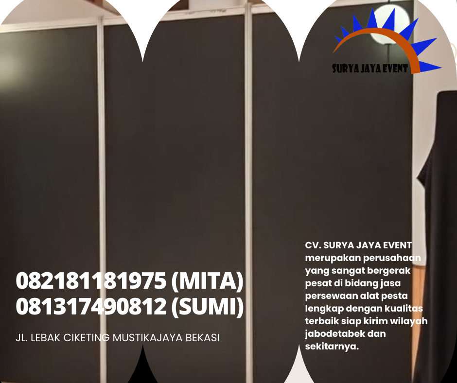 Sewa Partisi Hitam Sekat Ruang Dan Backdrop Area Bekasi