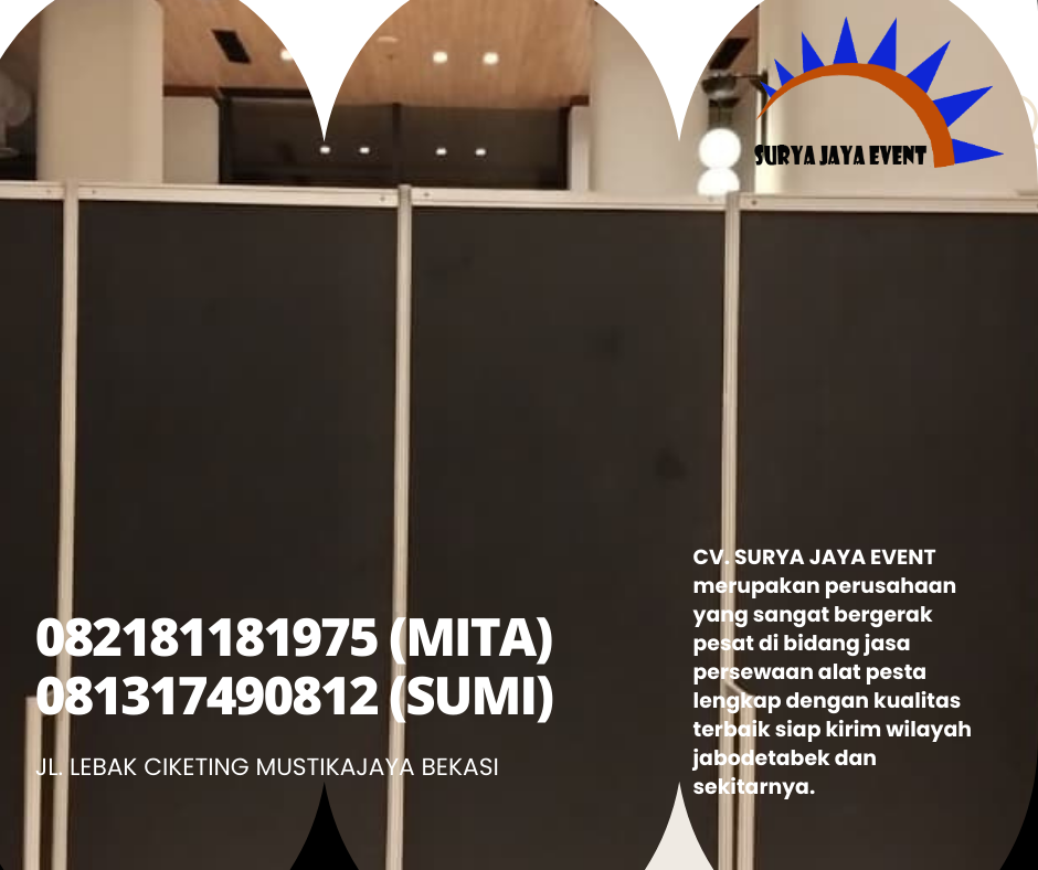 Sewa Partisi Hitam Sekat Ruang Dan Backdrop Area Bekasi
