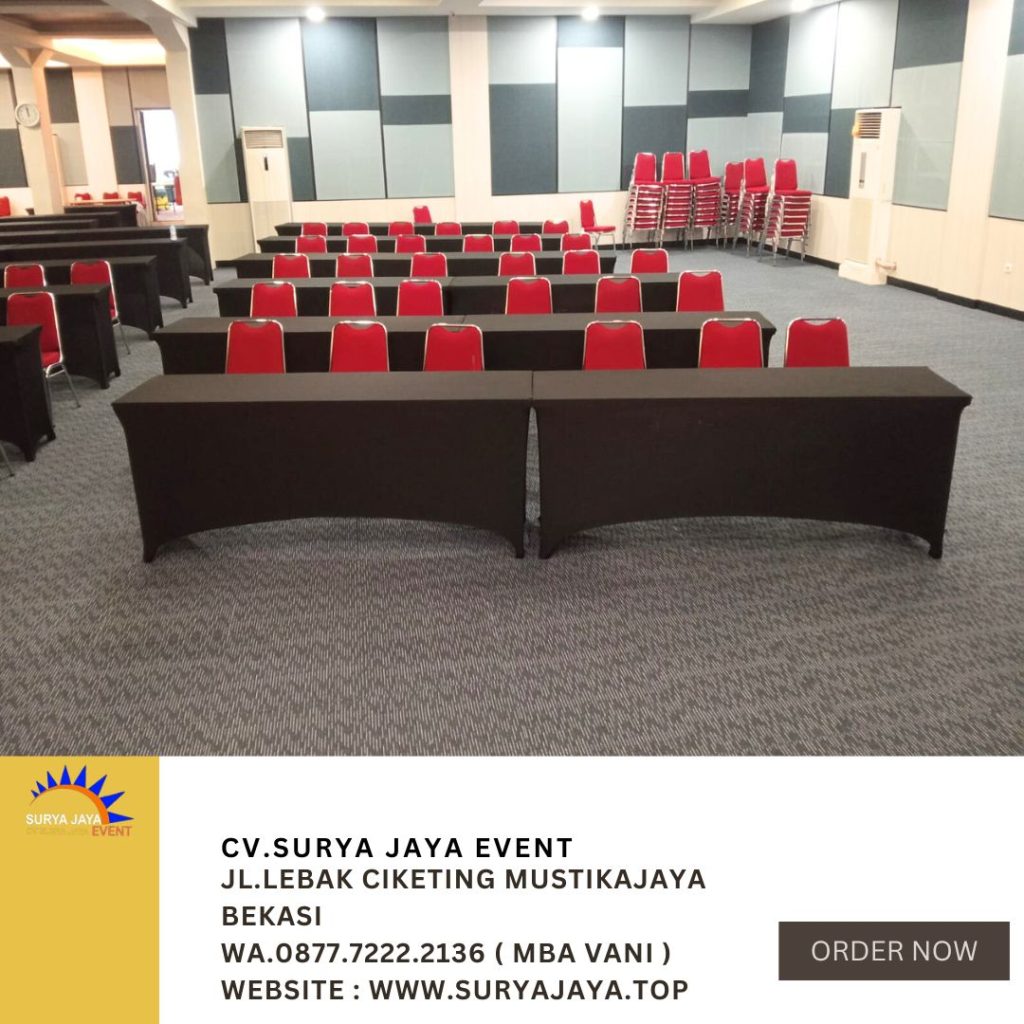 Rental Meja Ibm Cover Hitam Stretch Area Jakarta Free Ongkir