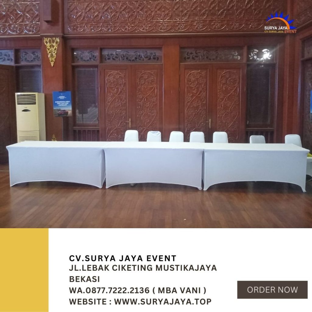 Sewa Kursi Dan Meja IBM Cover Putih Area Bogor