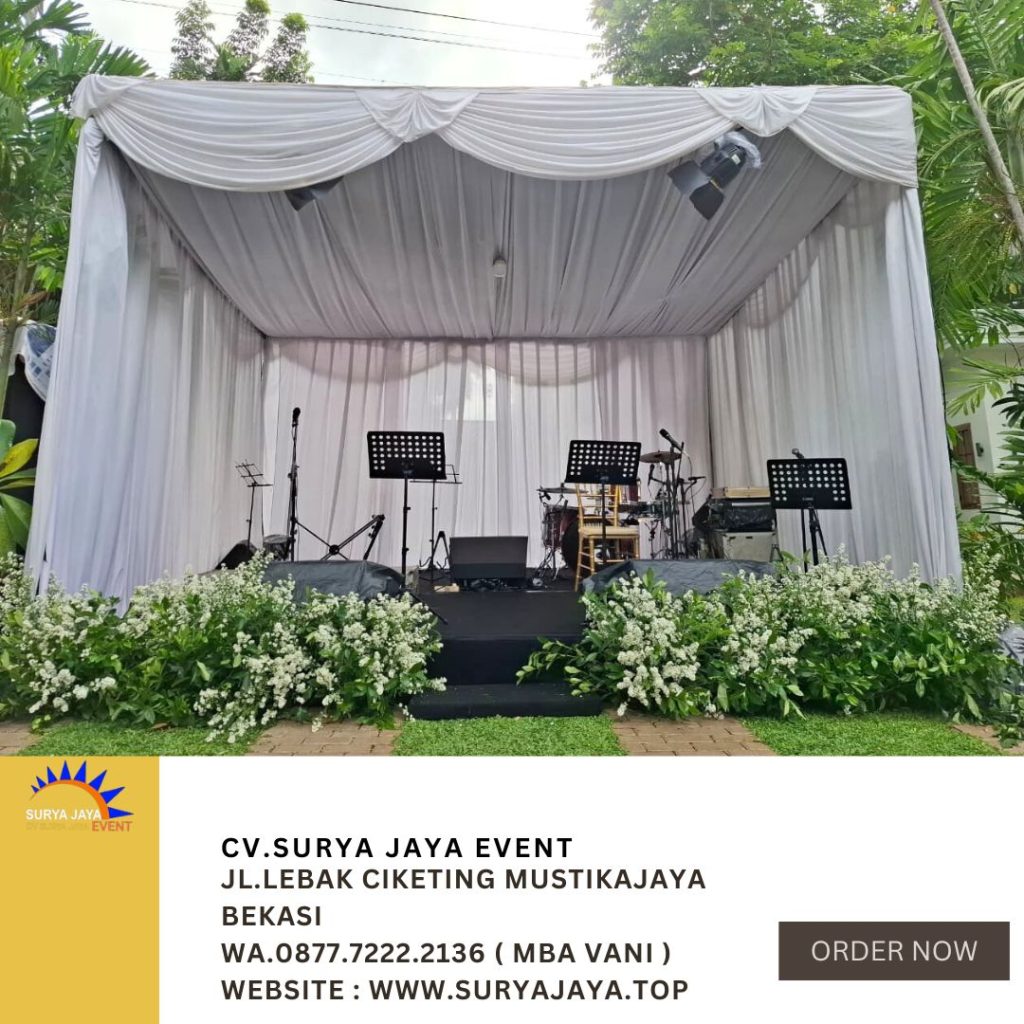 Sewa Tenda Dekorasi Serut Dan Poni Putih Jakarta