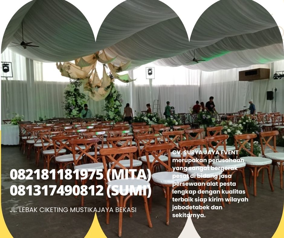 GUDANG SEWA KURSI CROSSBACK KAYU MEWAH DI BEKASI JATIASIH