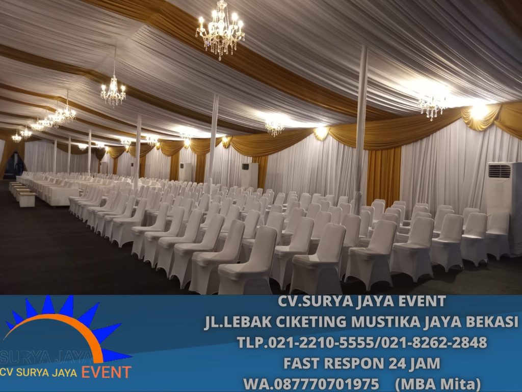 Rental Tenda Dekor Serut Putih Event kumparan pasar Minggu