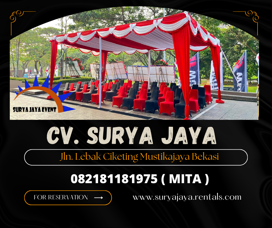 Rental Tenda Dekor Kain Serut Merah Putih Area Jakarta