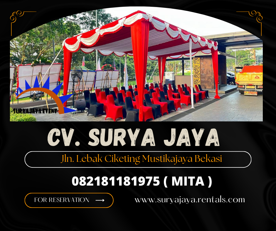Rental Tenda Dekor Kain Serut Merah Putih Area Jakarta