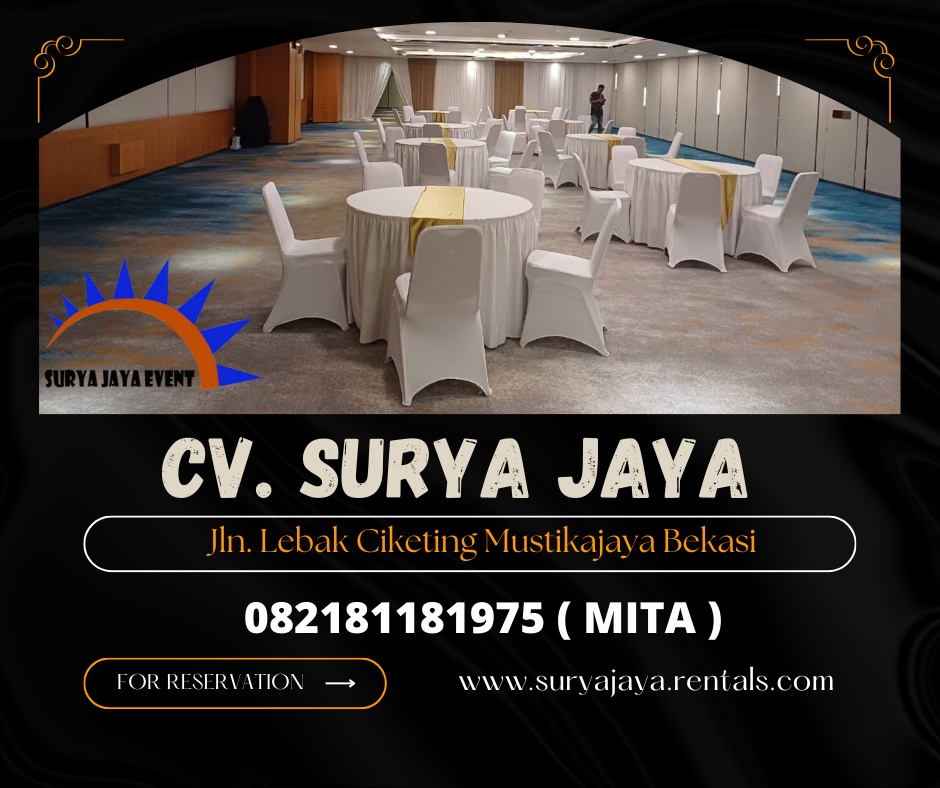 Sewa Meja,Kursi Cover Putih Area Gading Serpong