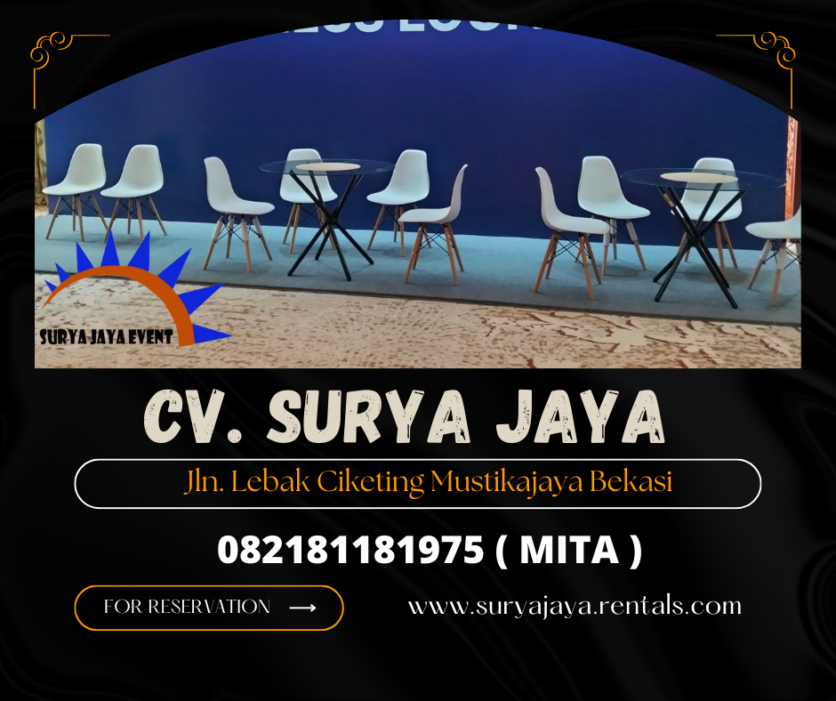 Sewa Meja Dealing Kaca dan Kursi Scramble Putih Area Jakarta