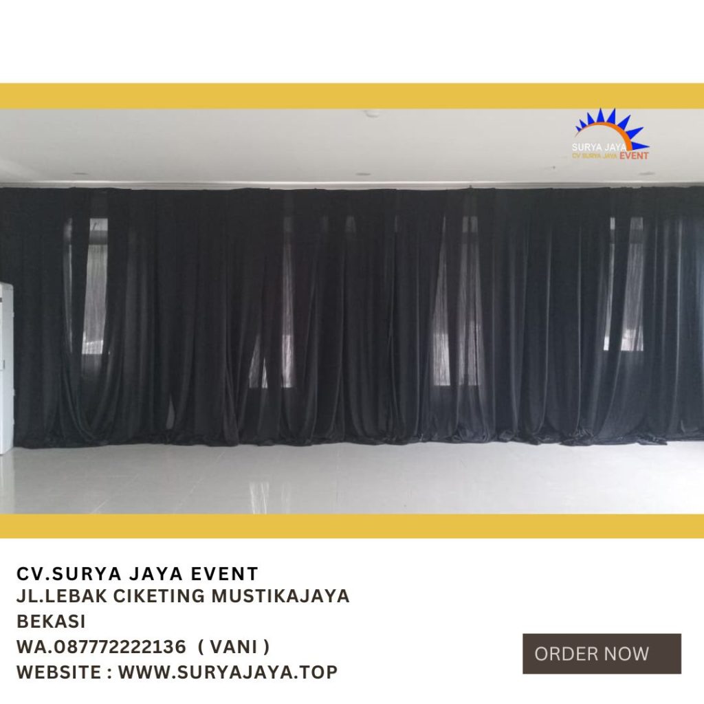 Sewa Tirai Dan Sofa Oval Hitam area Bogor