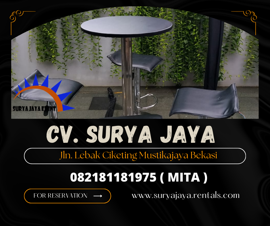 Rental Barstool Hitam Area Jakarta