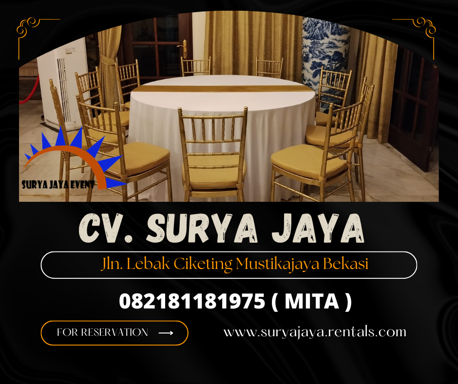 Rental Kursi Tiffany Kayu Gold Mewah Area Jakarta