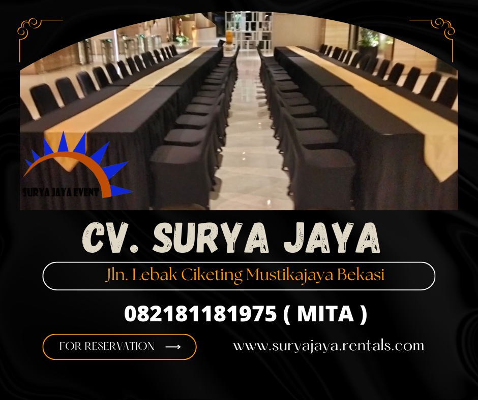 GUDANG SEWA KURSI DAN MEJA COVER HITAM AREA JAKARTA