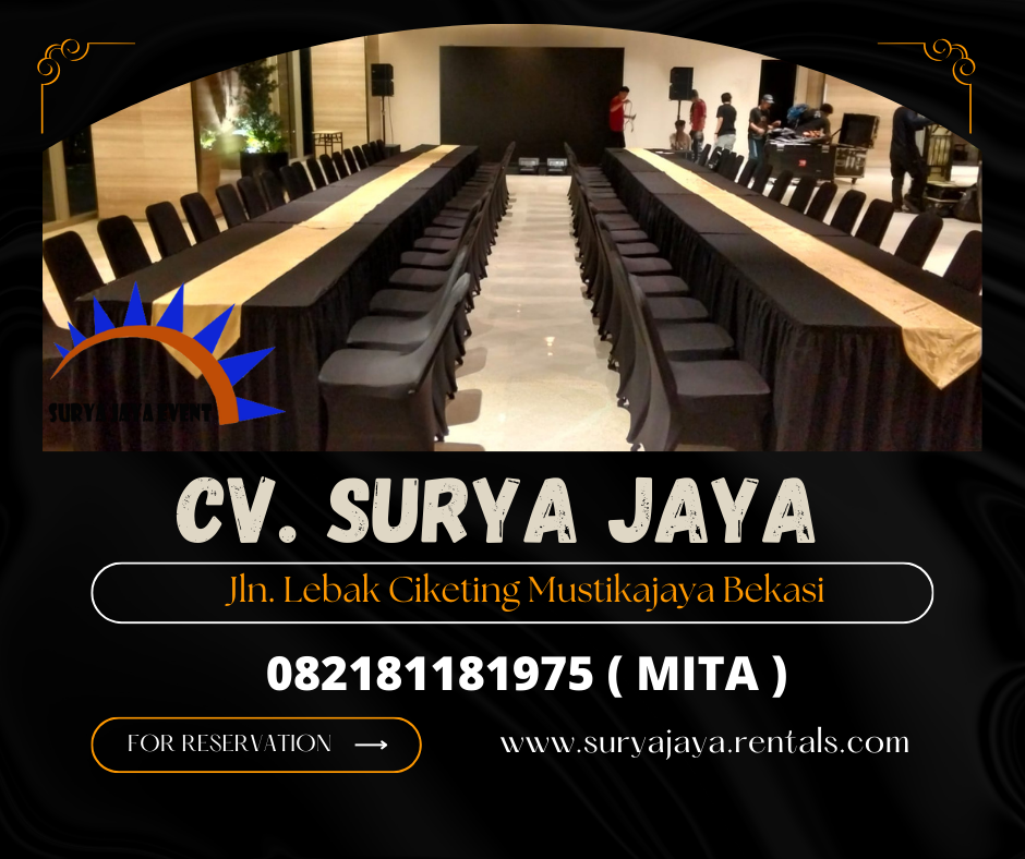 GUDANG SEWA KURSI DAN MEJA COVER HITAM AREA JAKARTA