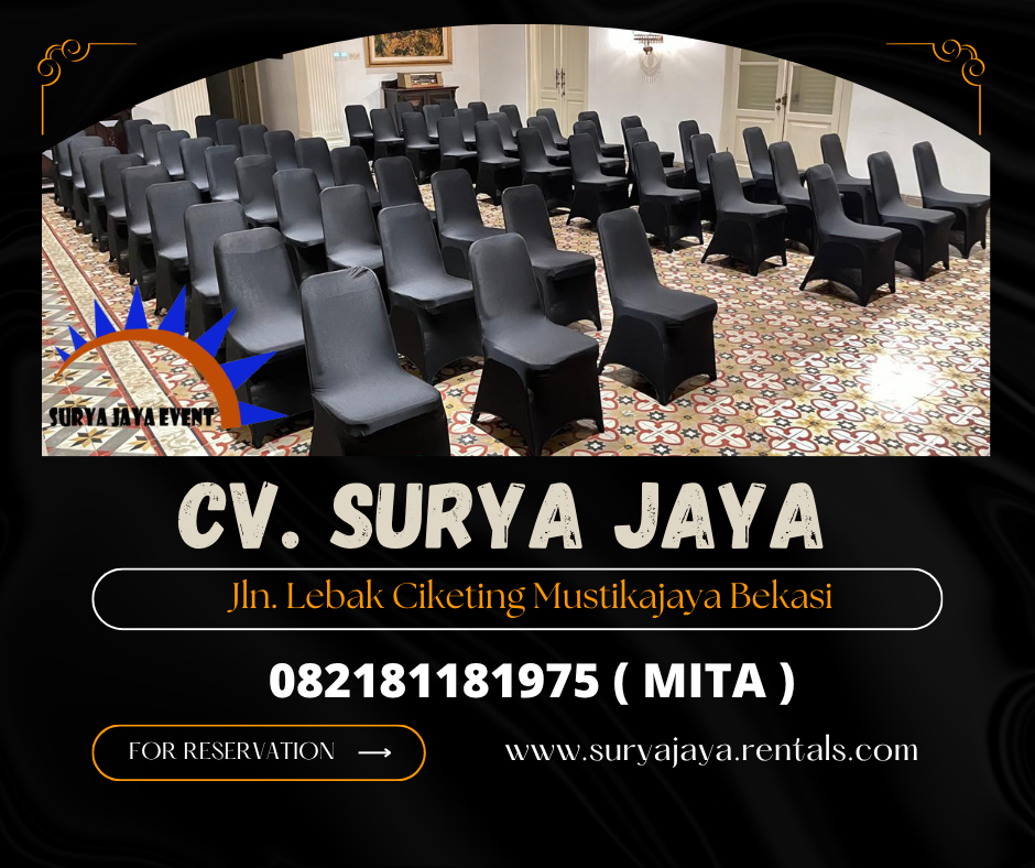 Sewa Kursi Event Lengkap Sarung Kursi Hitam Bogor