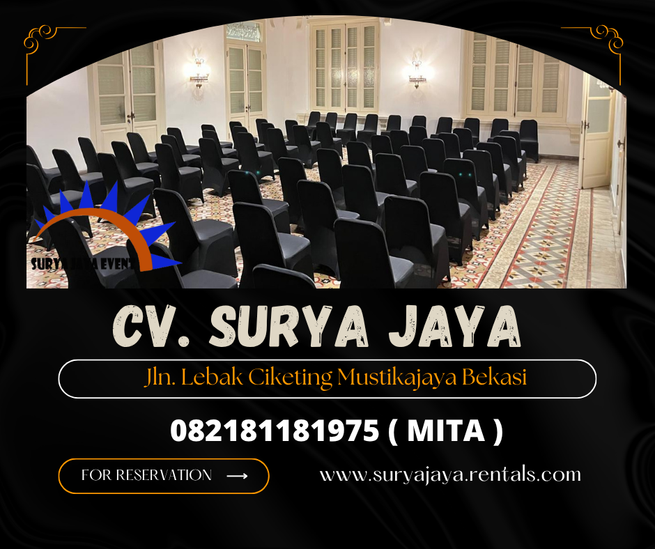 Sewa Kursi Event Lengkap Sarung Kursi Hitam Bogor