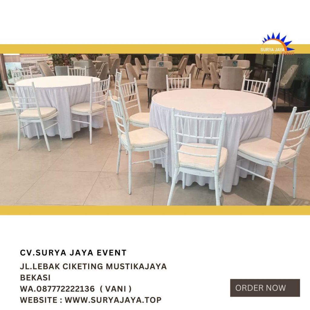 Rental Meja Bundar,Kursi Tiffany VIP Putih Jakarta