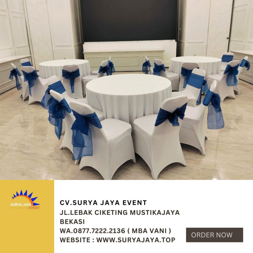 Sewa Meja Kursi Cover Putih Jakarta