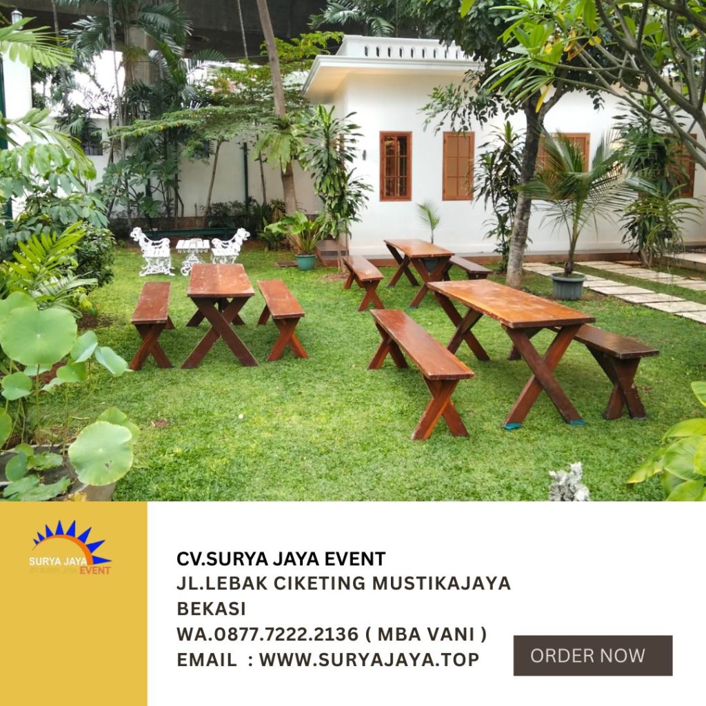 Sewa bangku Taman Kayu Type Kaki Silang Jakarta
