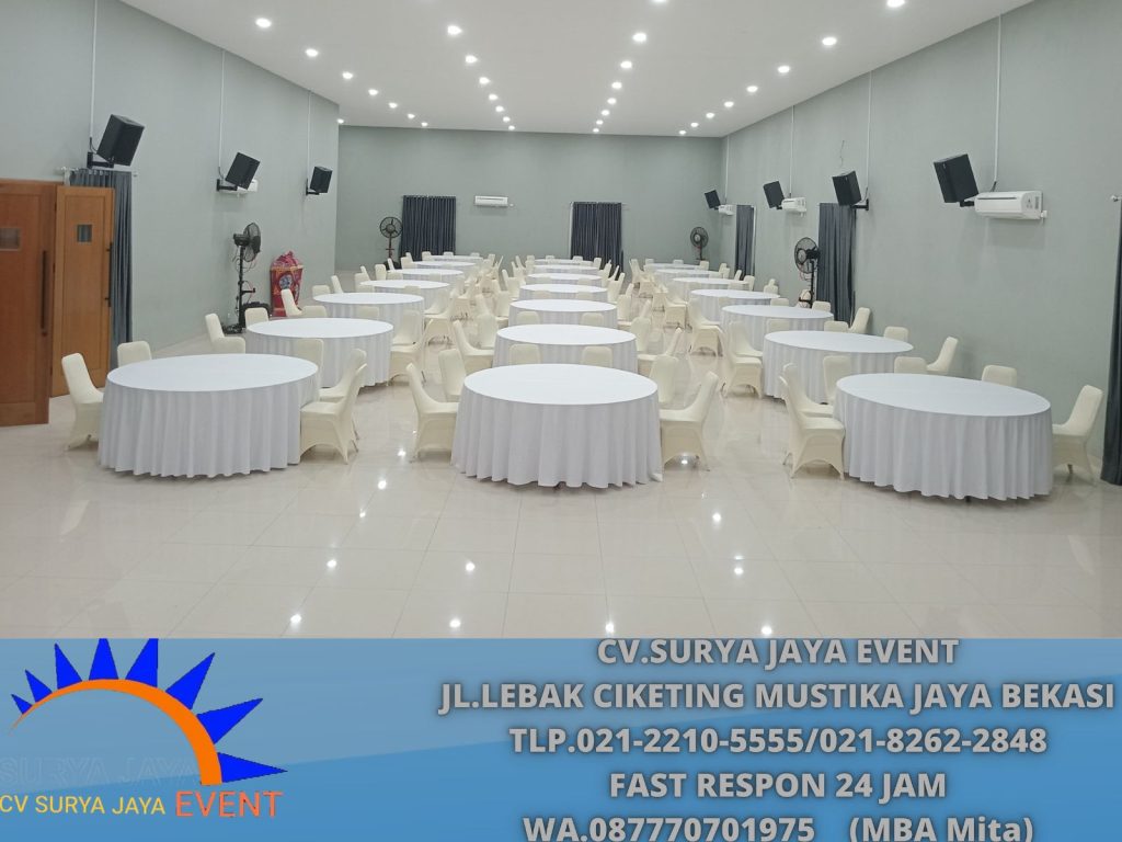 Sewa Meja Bundar,Kursi Event Cover Putih Jakarta