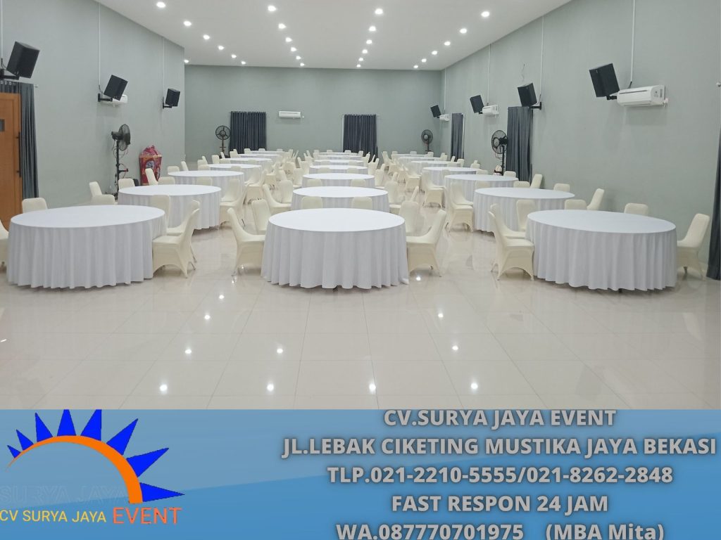 Sewa Meja Bundar,Kursi Event Cover Putih Jakarta