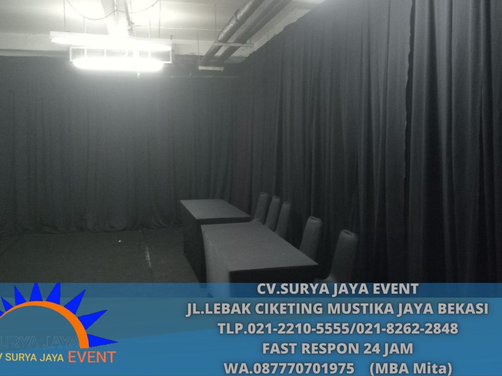 Sewa Kain Tirai Hitam Event Kokas Kasablangka