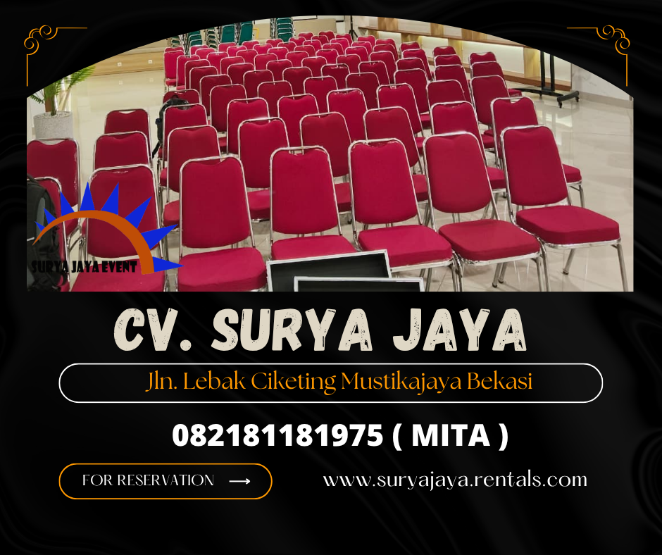 RENTAL KURSI FUTURA POLOS MERAH HARGA TERJANGKAU DI JAKARTA