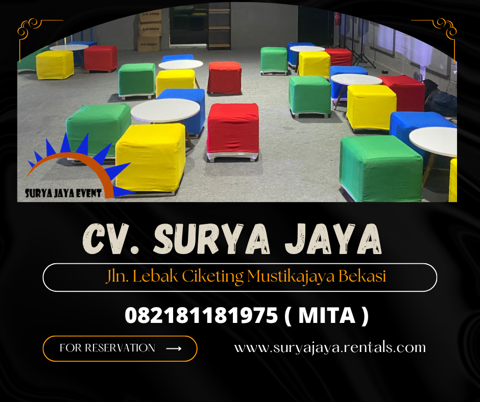 GUDANG SEWA SOFA PUFF WARNA WARNI SIAP KIRIM DI JAKARTA