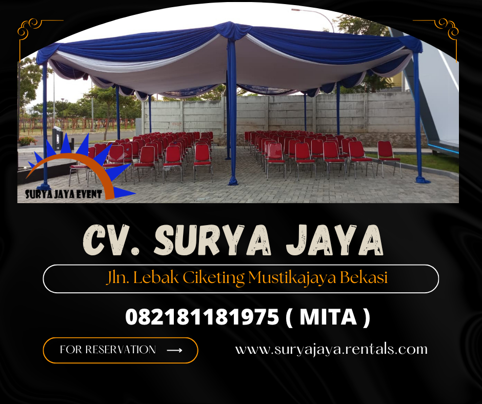 Sewa tenda serut kain rempel poni biru jakarta