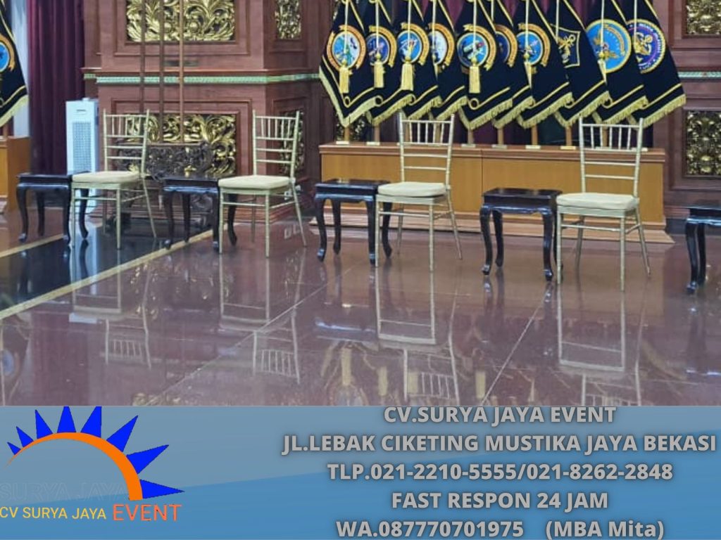 Rental Kursi VIP Tiffany Gold Event Kemenhan Jakarta