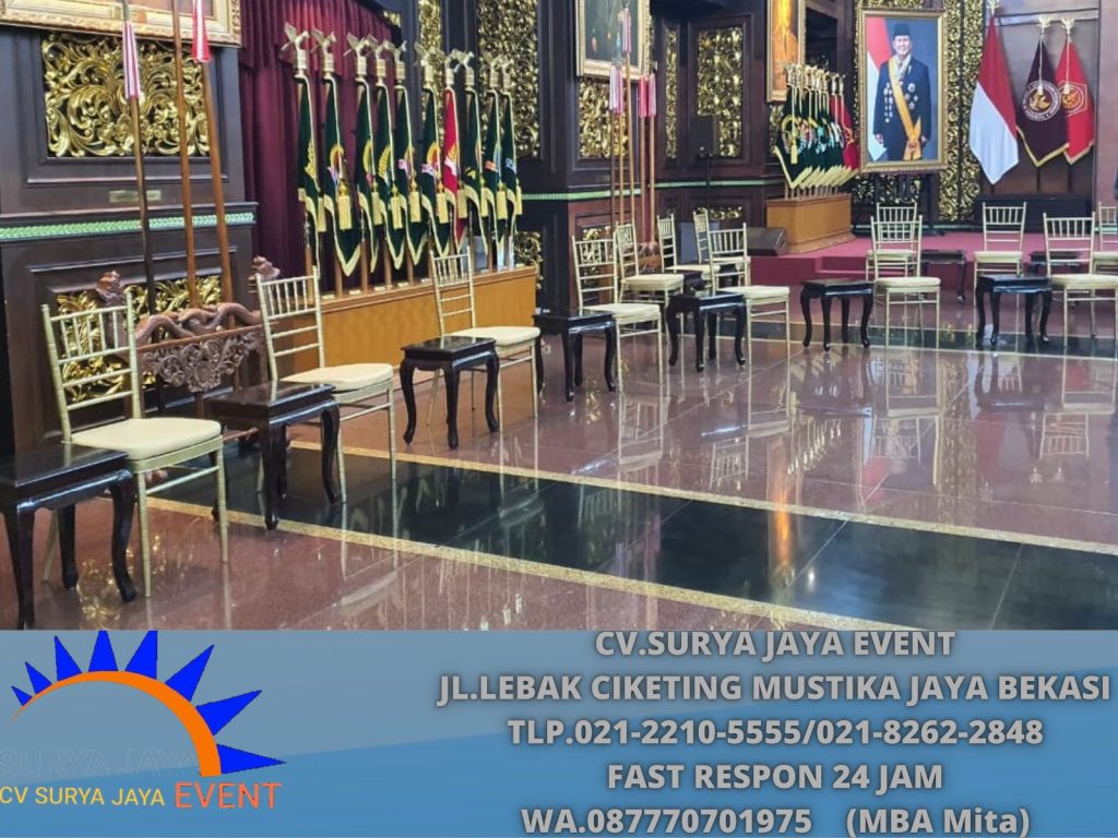 Rental Kursi VIP Tiffany Gold Event Kemenhan Jakarta