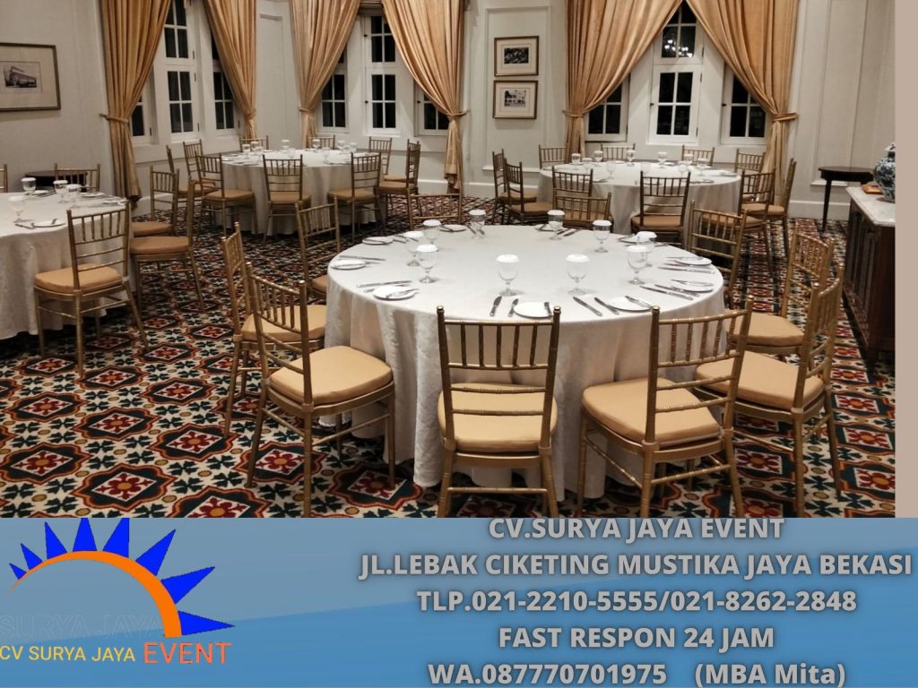 Sewa Meja Set Kursi Tiffany Event Hemitage Hotel Jakarta